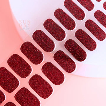 Ruby Sparkles Semi Cured Gel Nail Sticker Kit (Christmas Limited Edition) | Sunday Nails AU