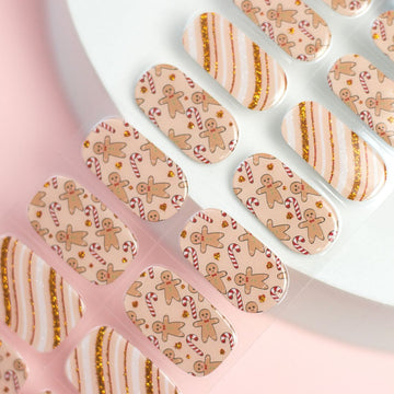 Gingerbread Man Semi Cured Gel Nail Sticker Kit (Christmas Limited Edition)
