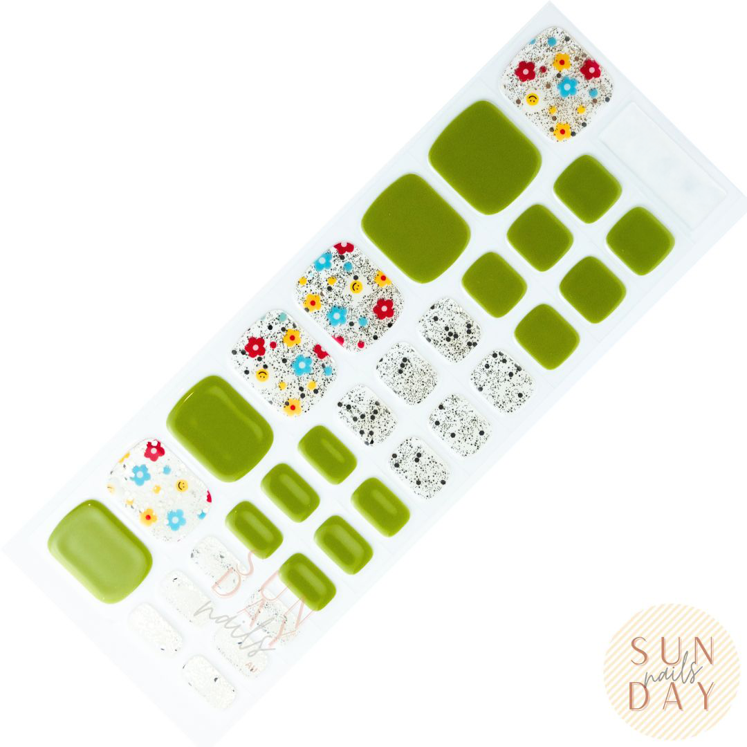 (PEDI) Secret Garden Semi Cured Gel Nail Sticker Kit