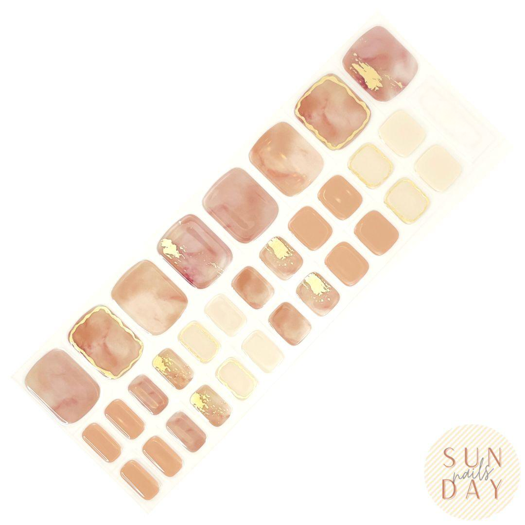 (PEDI) Aurora Semi Cured Gel Nail Sticker Kit