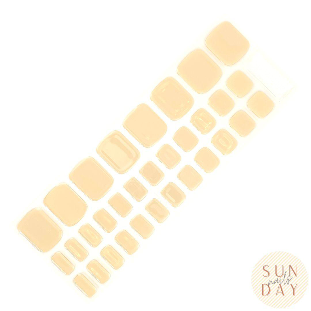 (PEDI) Bisque Semi Cured Gel Nail Sticker Kit