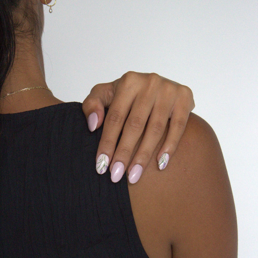 Lavender Blossoms Semi Cured Gel Nail Sticker Kit