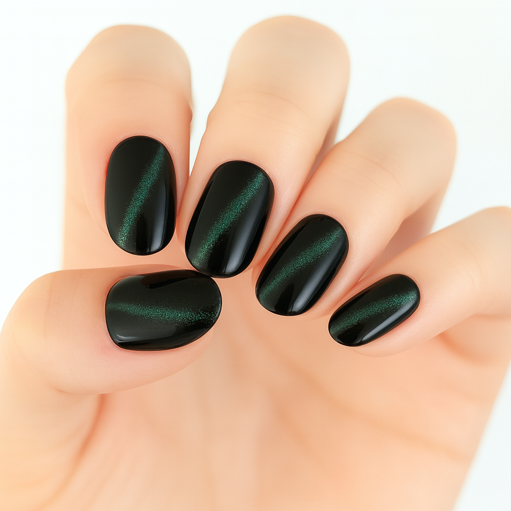 Black Cat Eye Semi Cured Gel Nail Sticker Kit