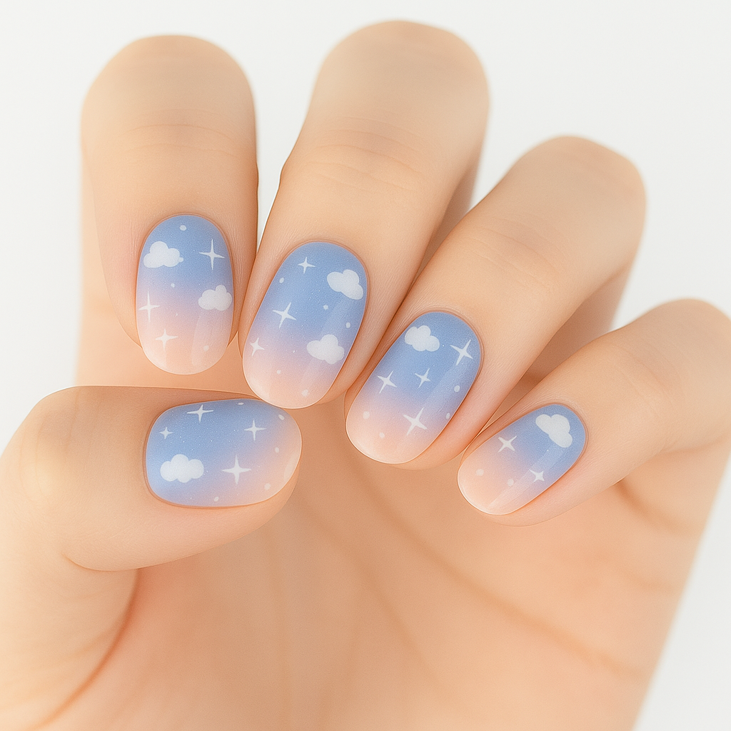 Cloudy Day Semi Cured Gel Nail Sticker Kit