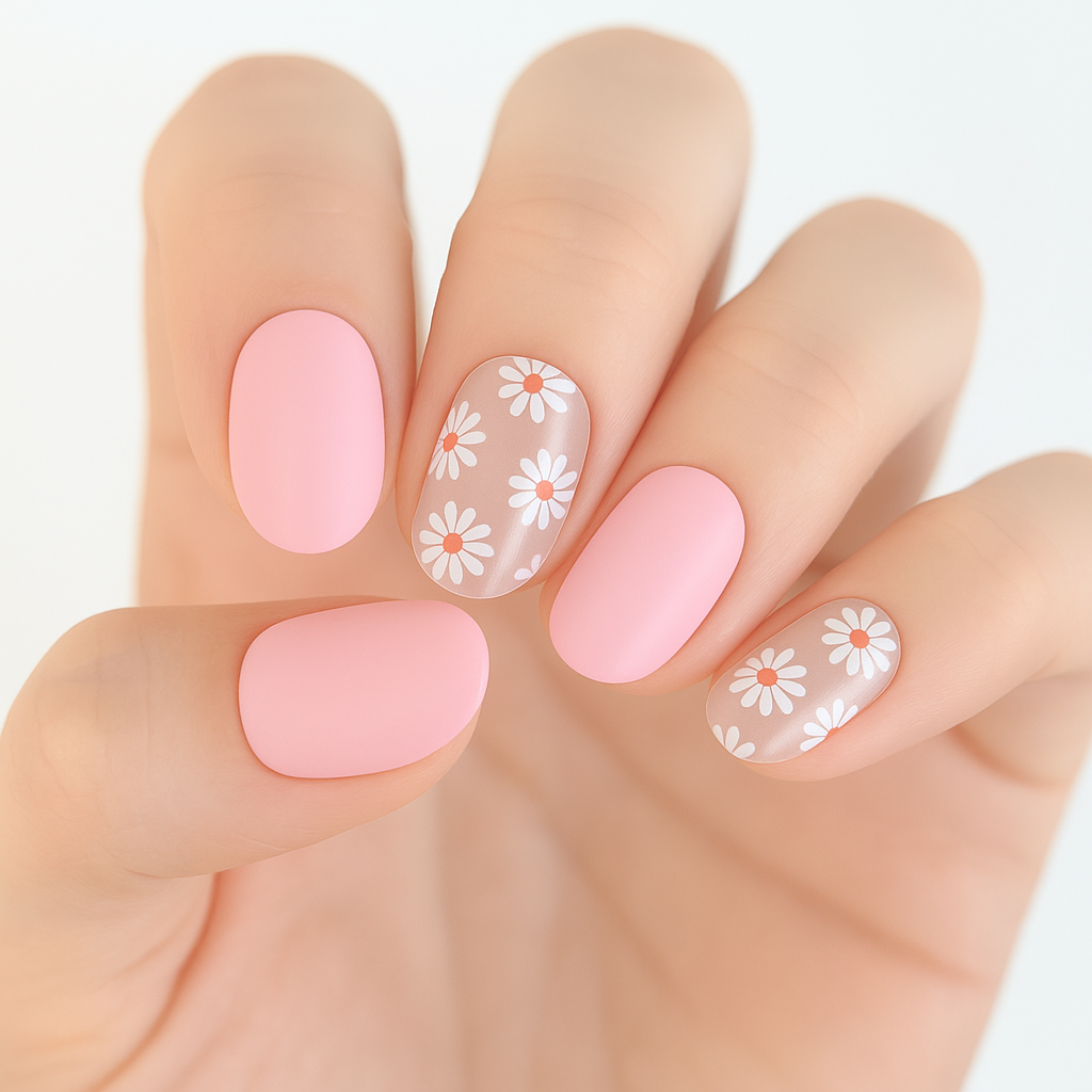 Dainty Daisies Semi Cured Gel Nail Sticker Kit