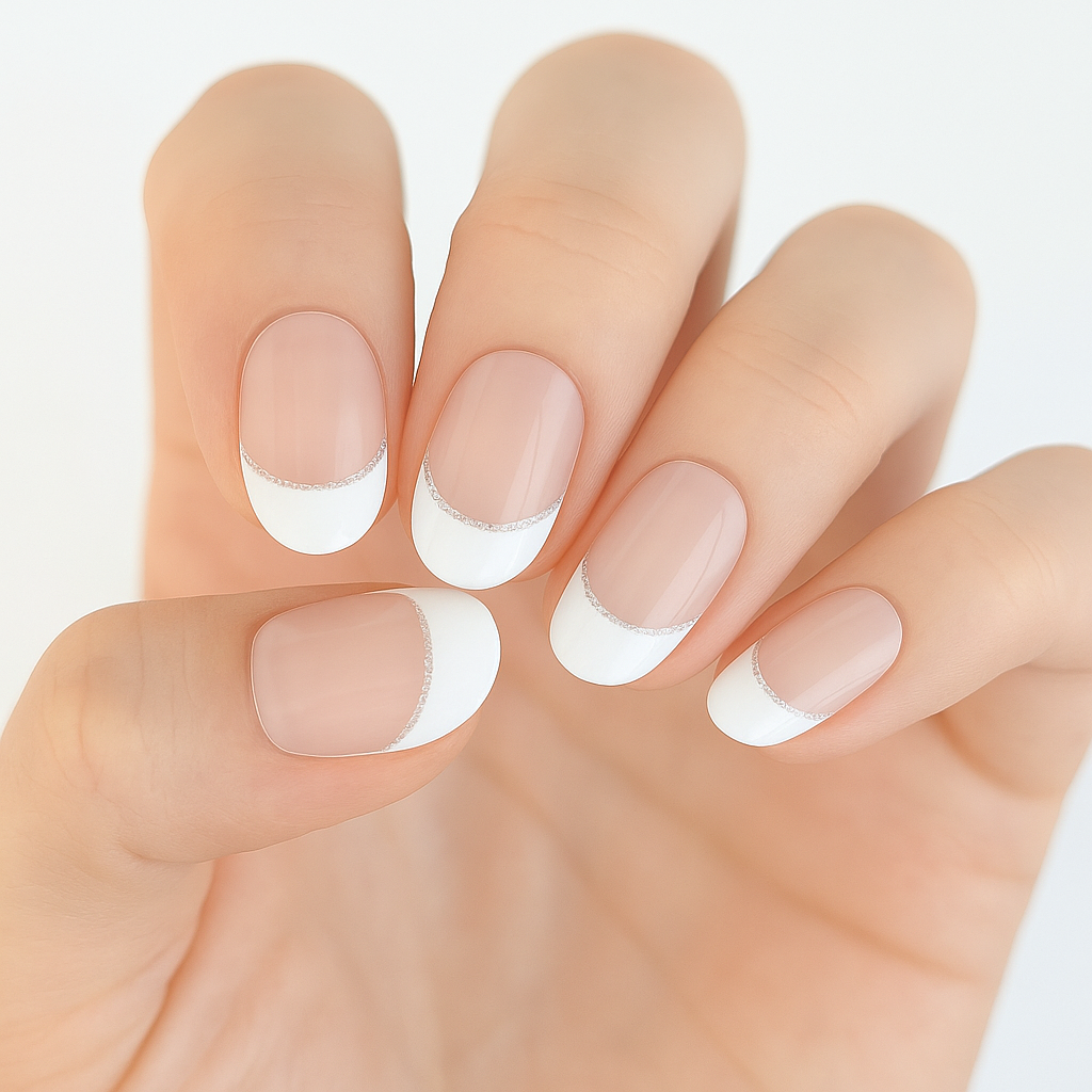 French Tip Semi Cured Gel Nail Sticker Kit