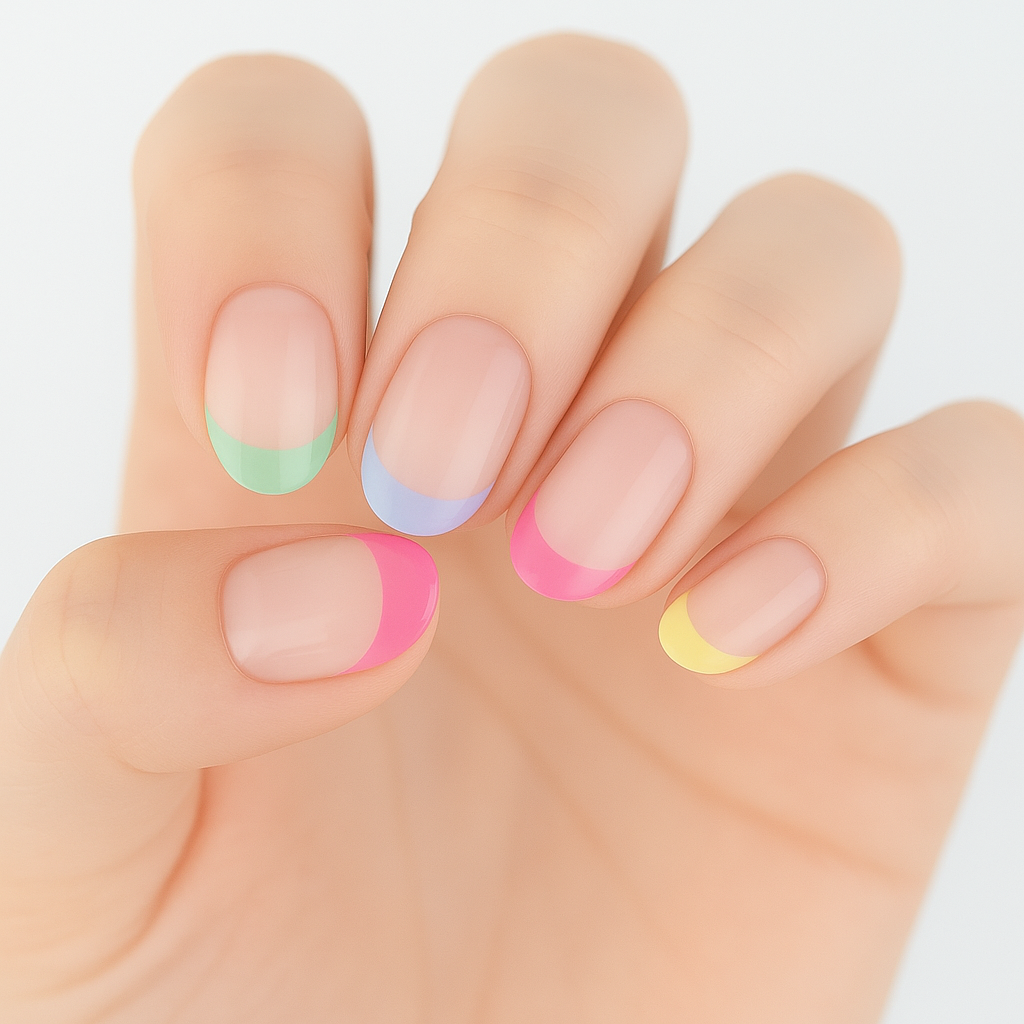 Fun Reverse French Tip Semi Cured Gel Nail Sticker Kit