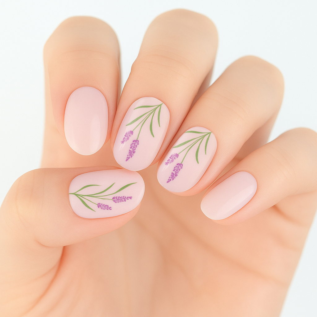 Lavender Blossoms Semi Cured Gel Nail Sticker Kit