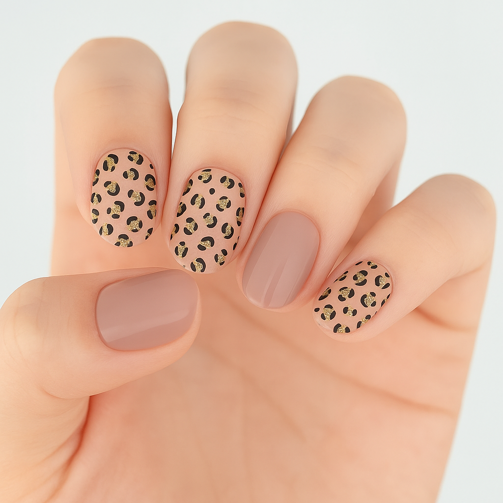 Leopard Semi Cured Gel Nail Sticker Kit