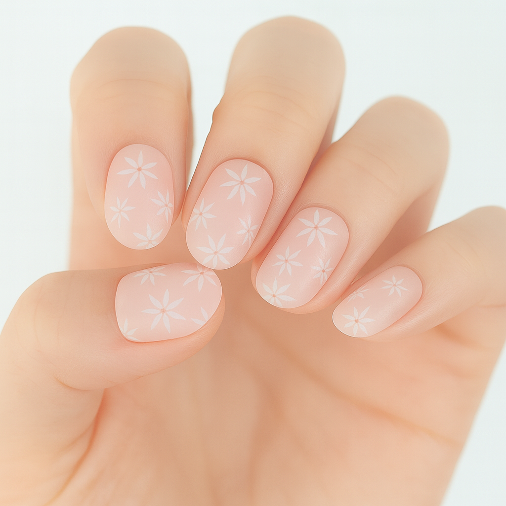 Pink Daisies Semi Cured Gel Nail Sticker Kit