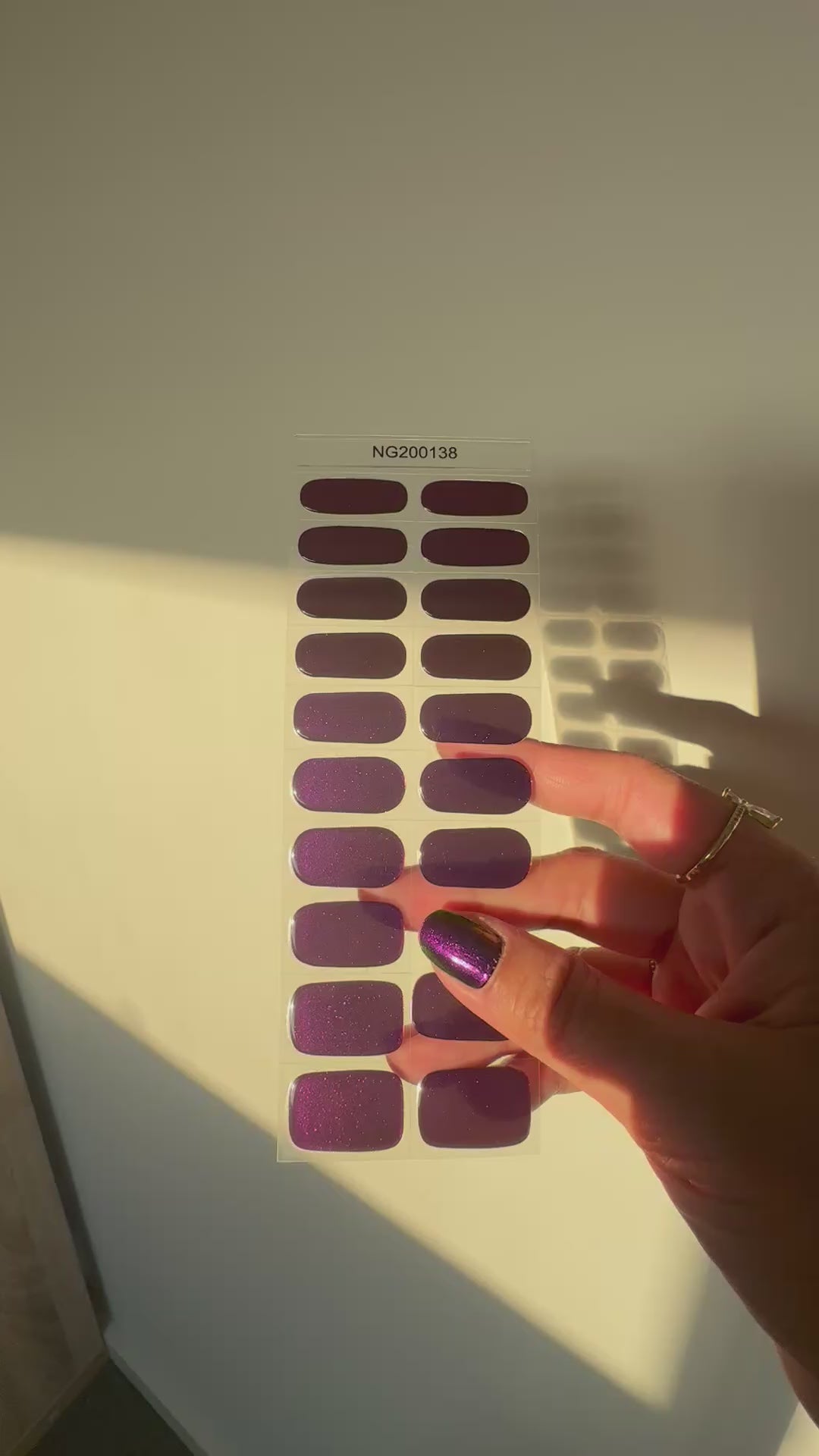 Purple and Yellow Chrome Semi Cured Gel Nail Sticker Kit