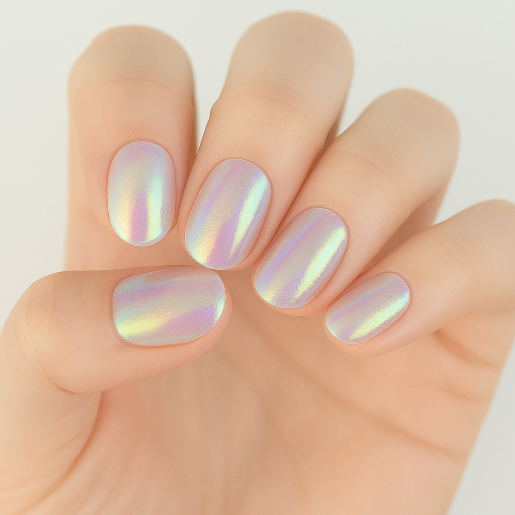 Purple Pearlescent Semi Cured Gel Nails Sticker Kit