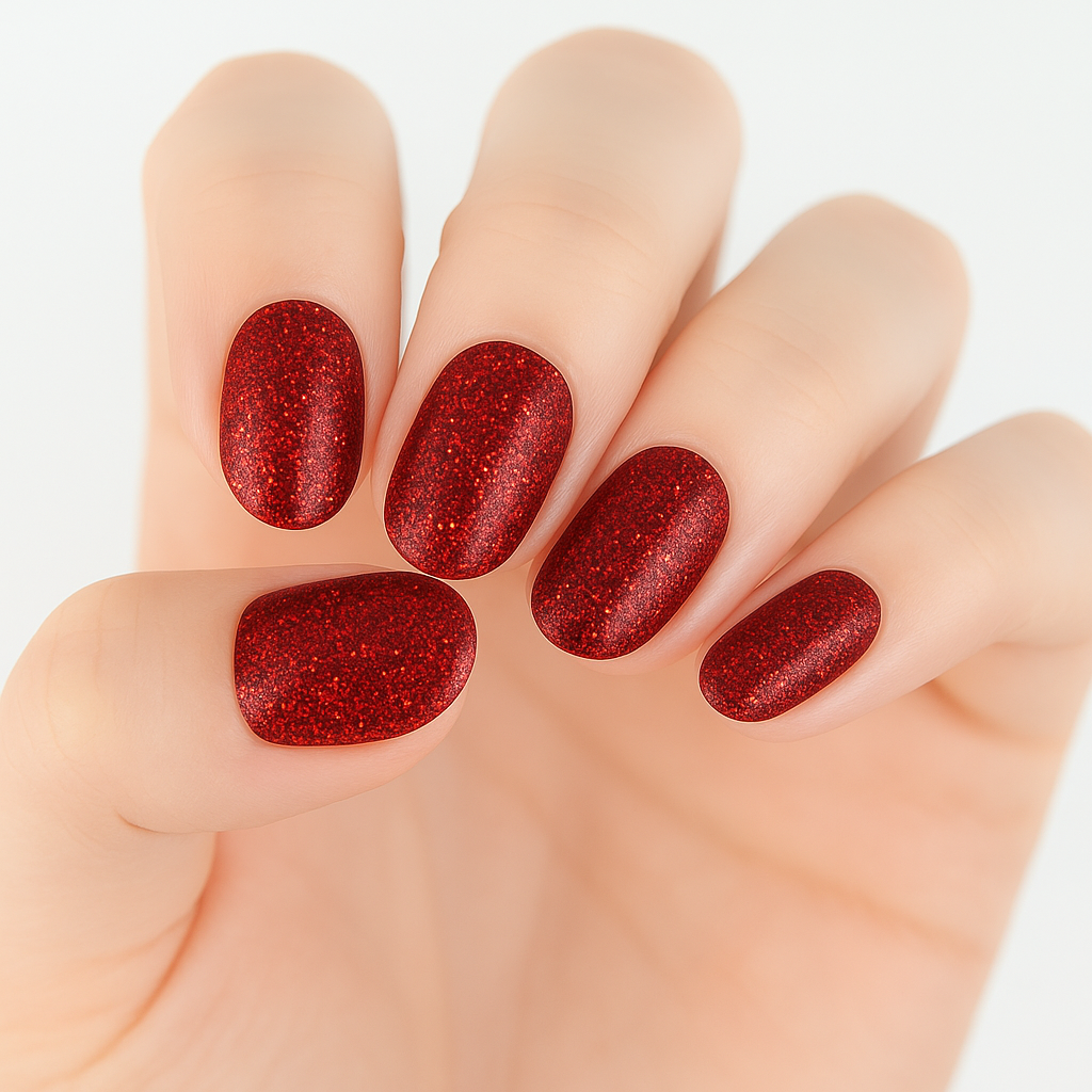 Ruby Sparkles Semi Cured Gel Nail Sticker Kit  (Christmas Limited Edition)