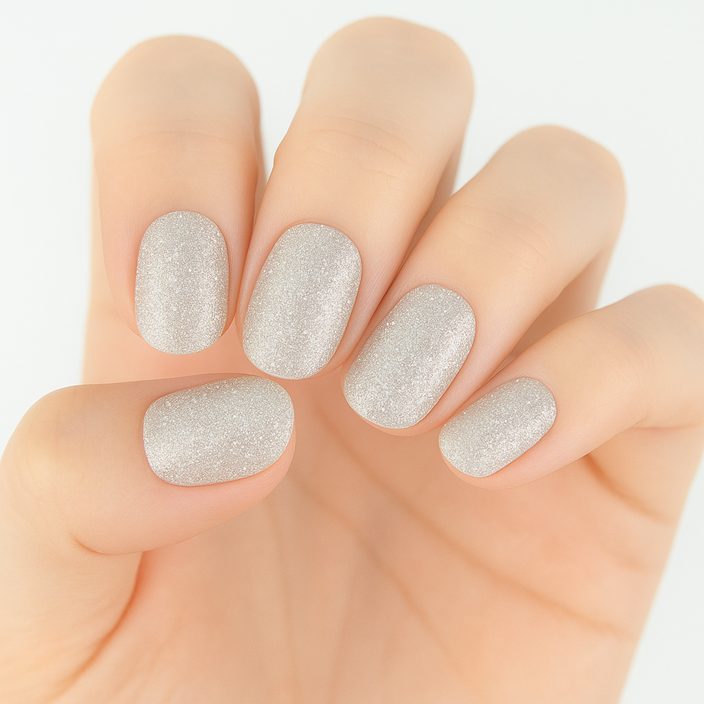 Silver Dust Semi Cured Gel Nail Sticker Kit