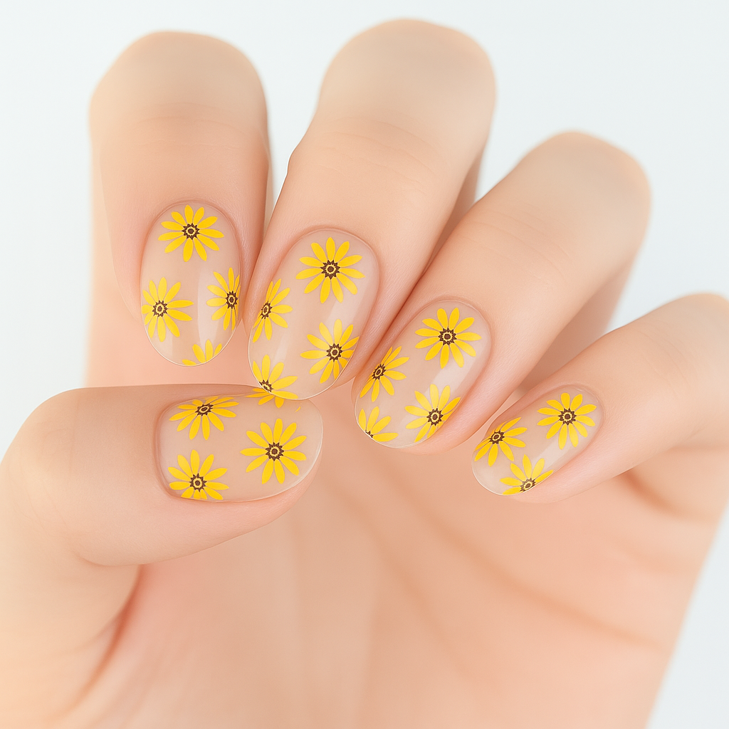 Sunny Sunflowers Semi Cured Gel Nail Sticker Kit
