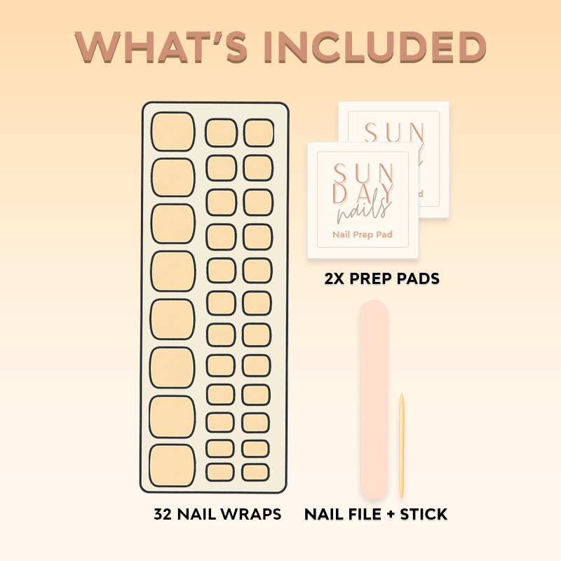 (PEDI) Light Rainbow Semi Cured Gel Nail Sticker Kit